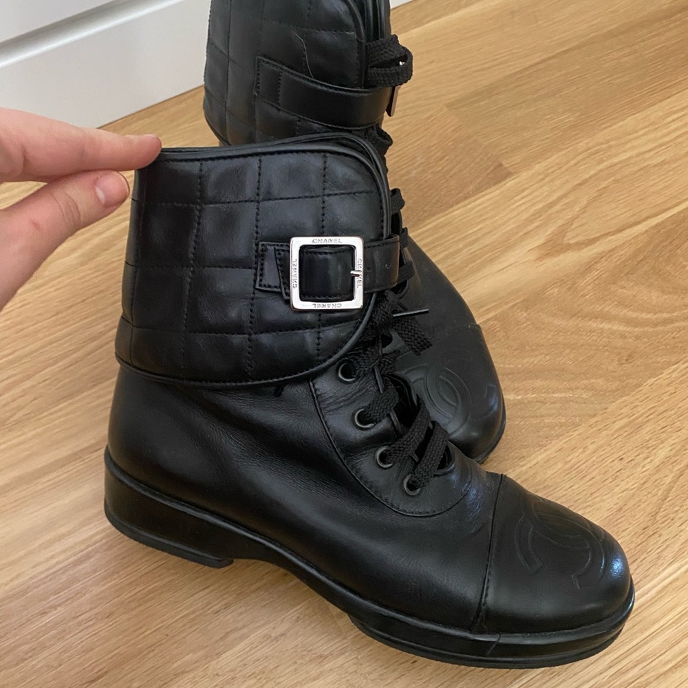 🖤 Chanel Black Combat Boots 🖤 - Picture 2 of 6